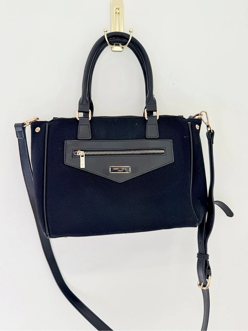 Saint + Sofia Black Satchel
